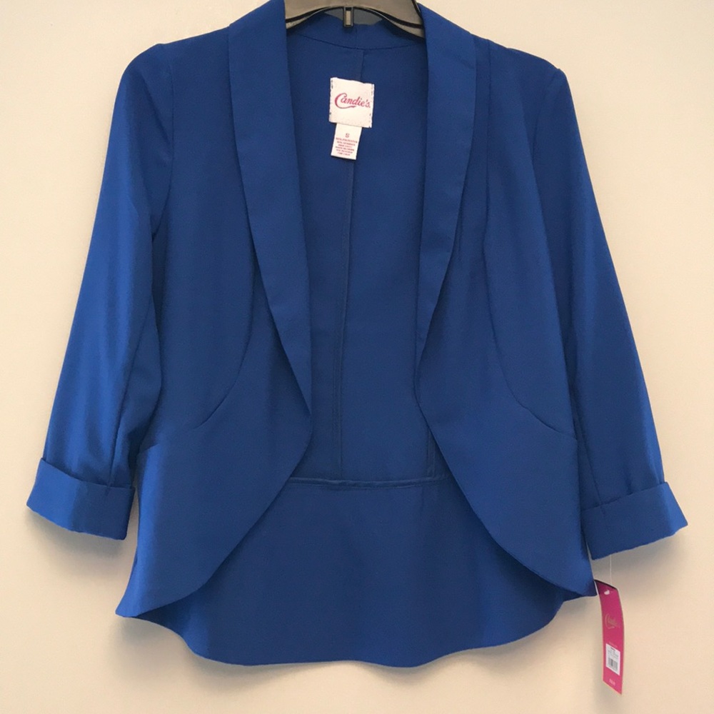 NWT Blue Open Front Blazer